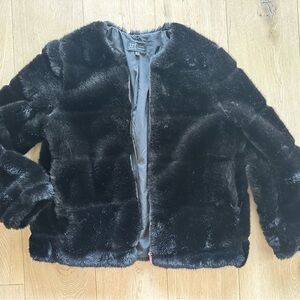 Excellent condition! Zara Black Faux Fur Jacket